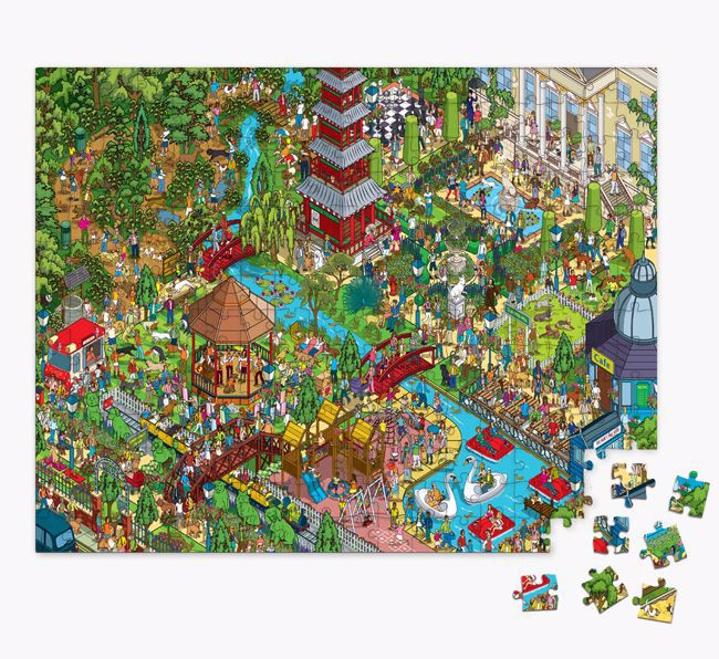 'Bark in the Park' Jigsaw Puzzle Featuring your {breedFullName}